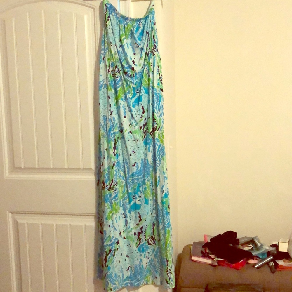 Lilly Pulitzer Strapless Dress in Under the Sea- M